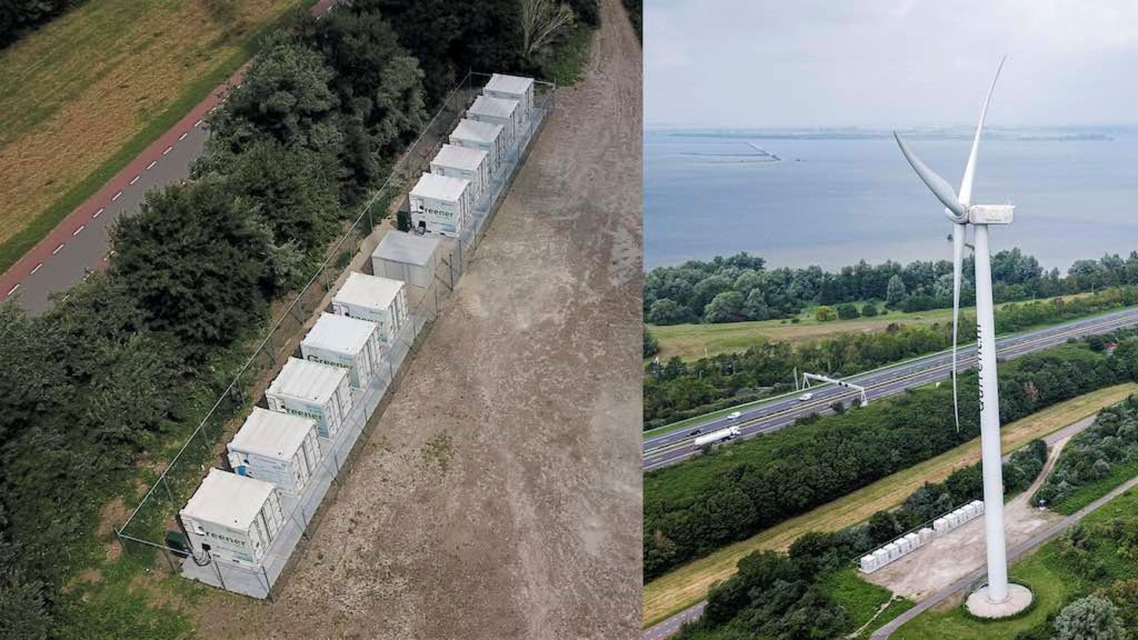 an aerial view of a farm and a truck.